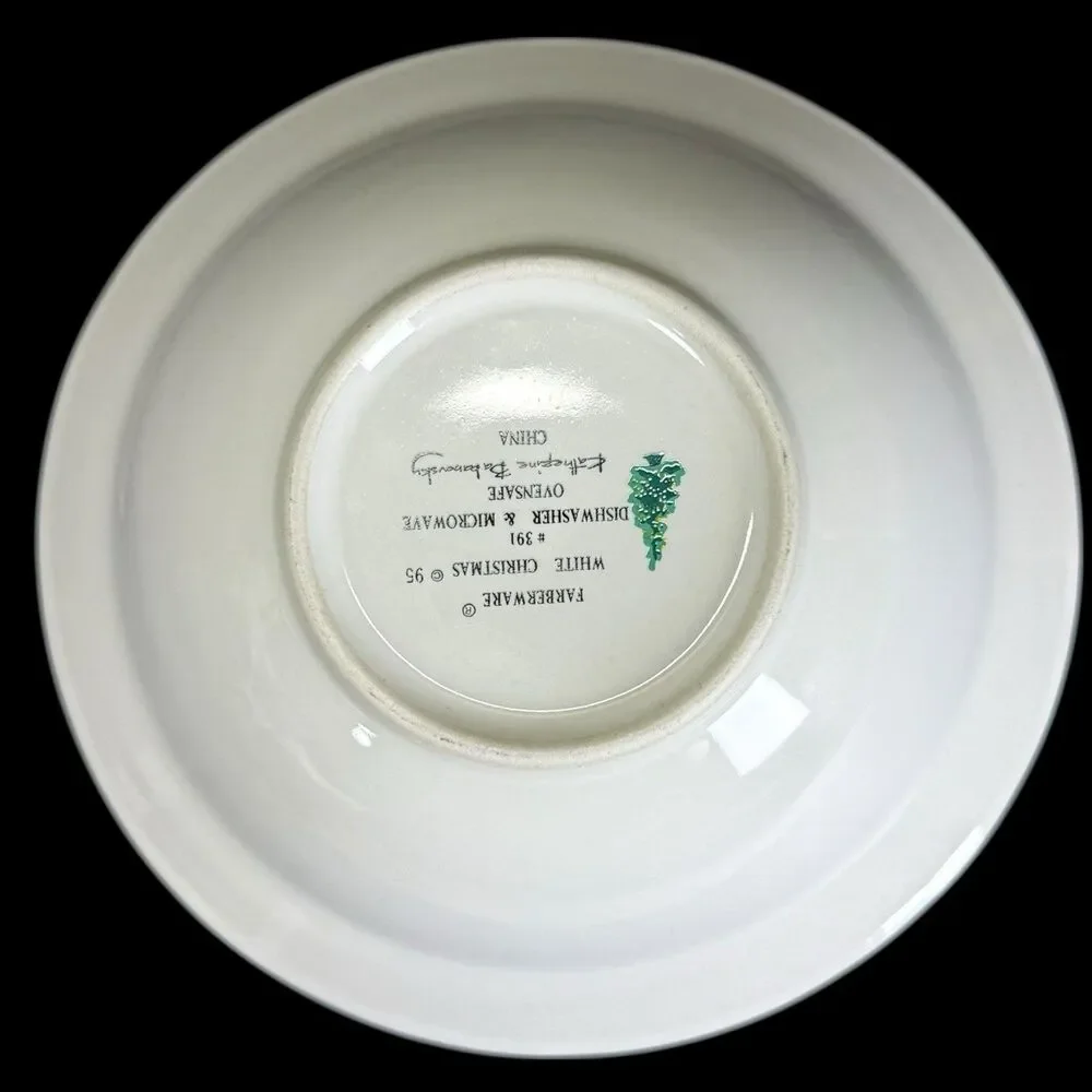 Vintage Farberware 1995 White Christmas #391 Babanovsky-Lot of 3 Cereal‎ Bowls
